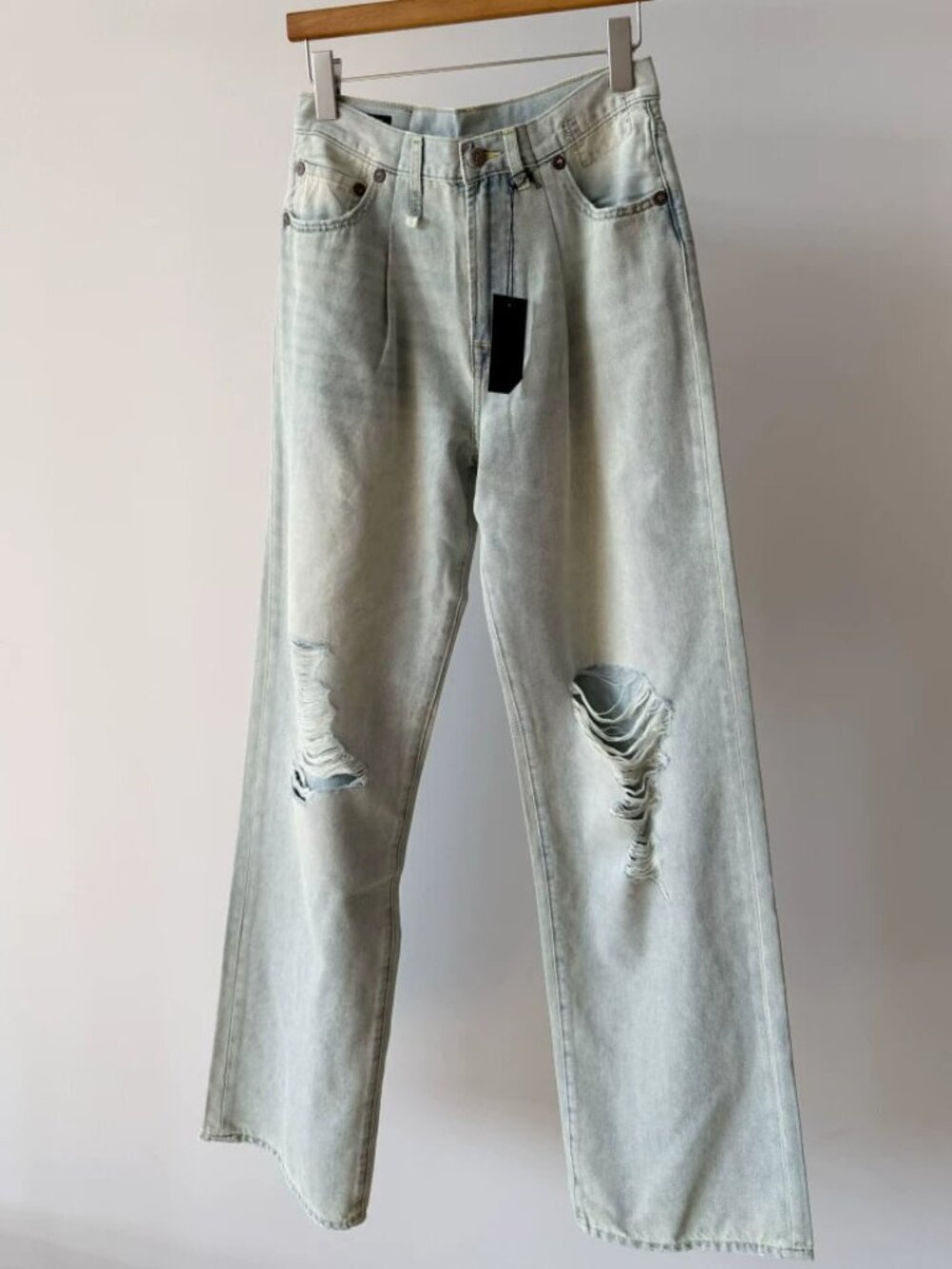 R13 NWOT Distressed Straight Leg Jeans 28